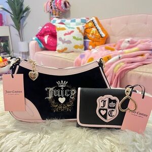 Viral NWT Juicy Couture Heritage Shoulder Bag w/ matching wallet